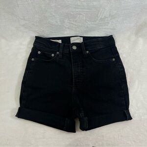 Universal Thread Black High-Rise Skinny Cuffed Denim Shorts, Size 4
